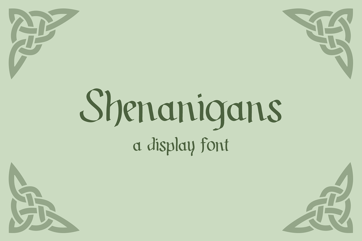 Shenanigans Irish Display Font, a Handwritten Font by Beck McCormick (Photo 1 of 10)