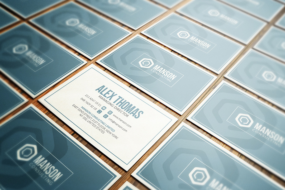 Minimal Blue Business Card, a Business Card Template by Marvel (Photo 2 of 6)
