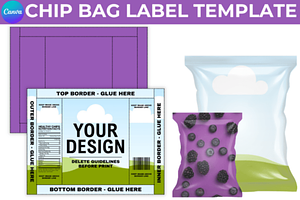 Chip Bag Product Label Canva Mockup, a Packaging Mockup by Akrinity Digital