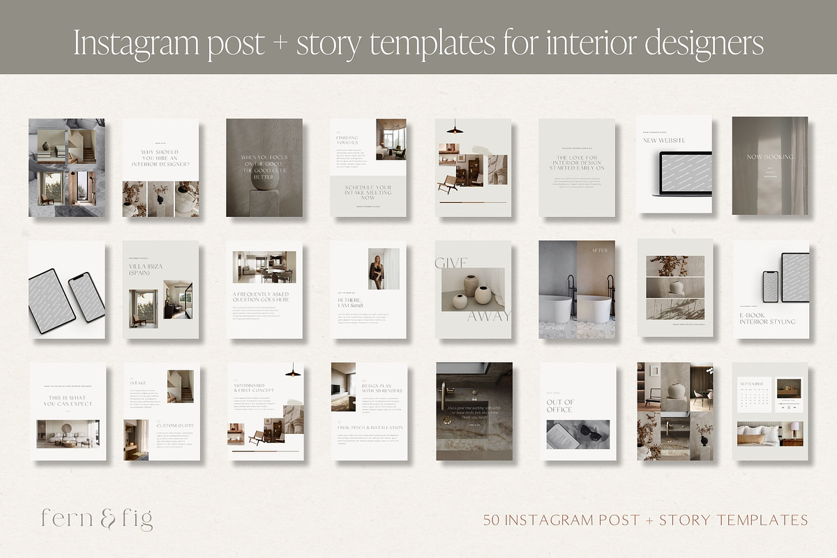 Interior Design Instagram Templates, a Social Media Template by ...