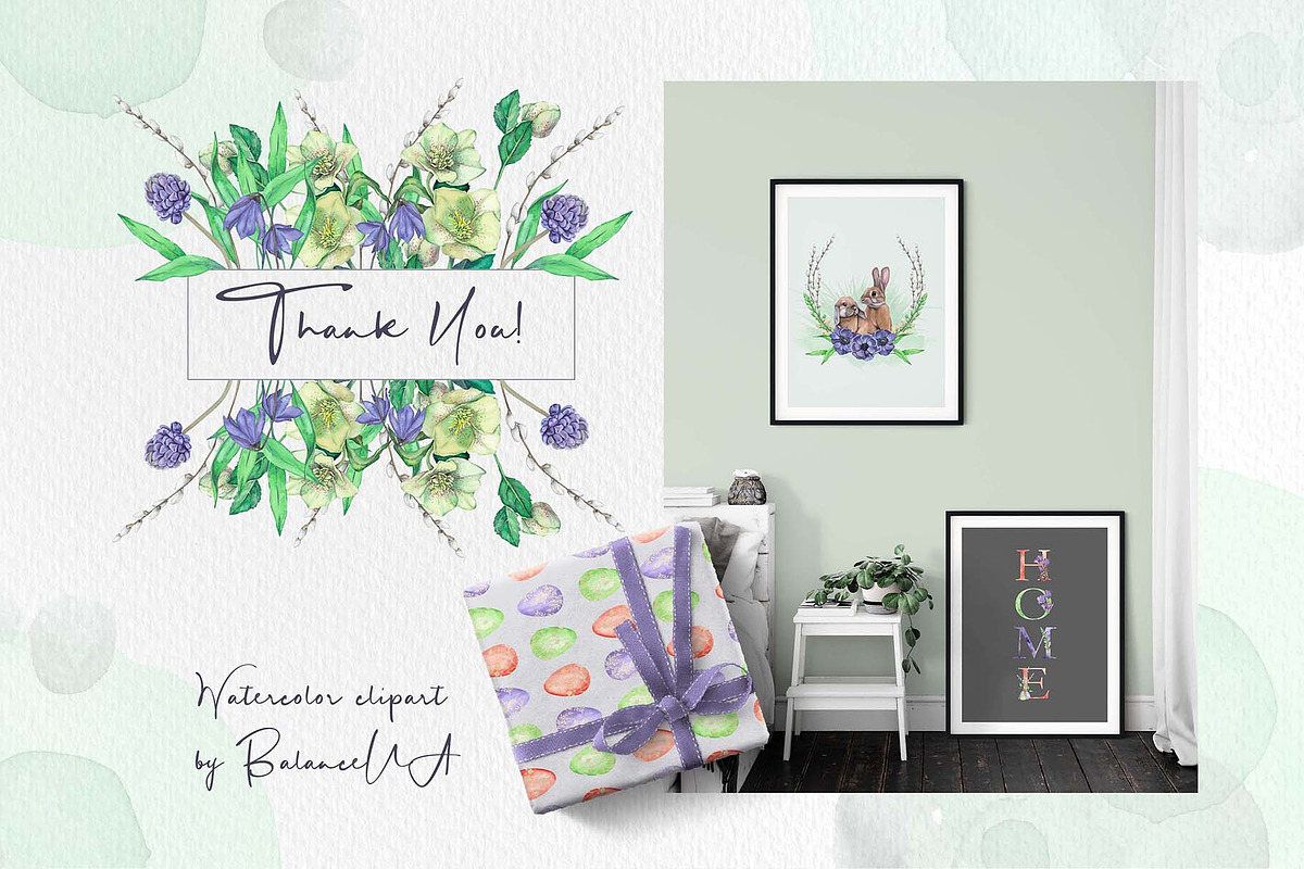 Easter & Spring watercolor clipart., an Illustration by BalanceUA (Photo 10 of 10)