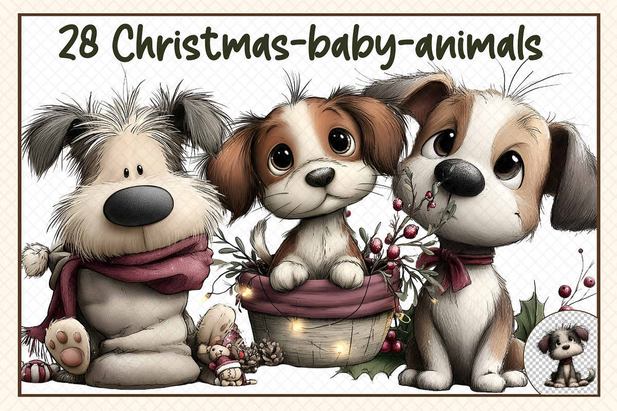 christmas-baby-animals, an Illustration by cherrydesign (Photo 1 of 3)