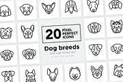 Dog Breeds 20 Thin Line Icons Set, an Outline Icon by Alex Blogoodf (Thumbnail 11 of 11)