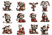 Whimsical Christmas Animal Clipart, an Illustration by cherrydesign (Thumbnail 3 of 3)