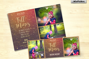 Fall Mini Session Photo Template v.2, a Flyer Template by MixPixBox