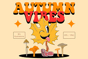 Fall Retro Clipart - Vector, a Decorative Illustration by Alina Sh (Thumbnail 1 of 10)