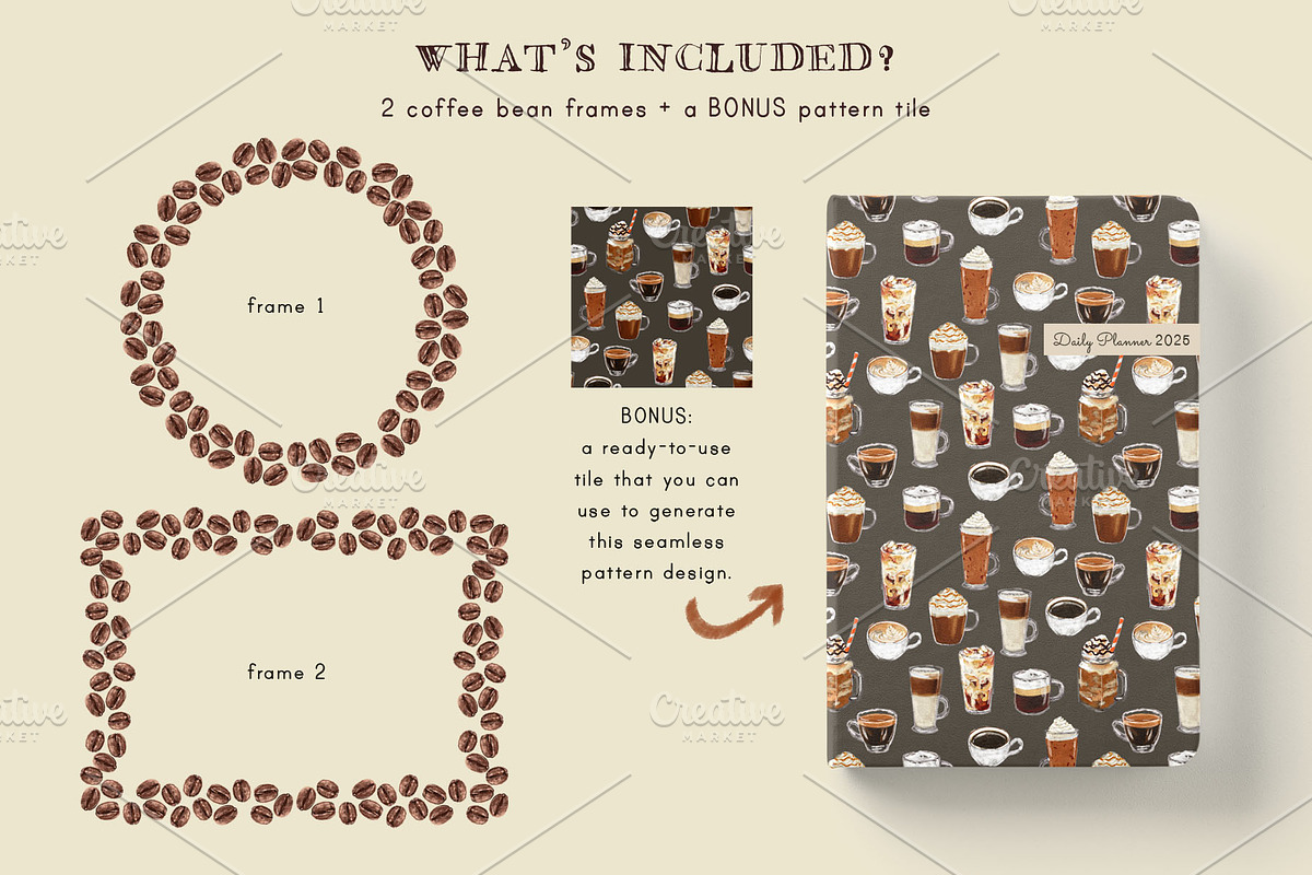Coffee Drinks and Desserts Clip Art, a Food Illustration by Cynthia Arre (Photo 7 of 7)