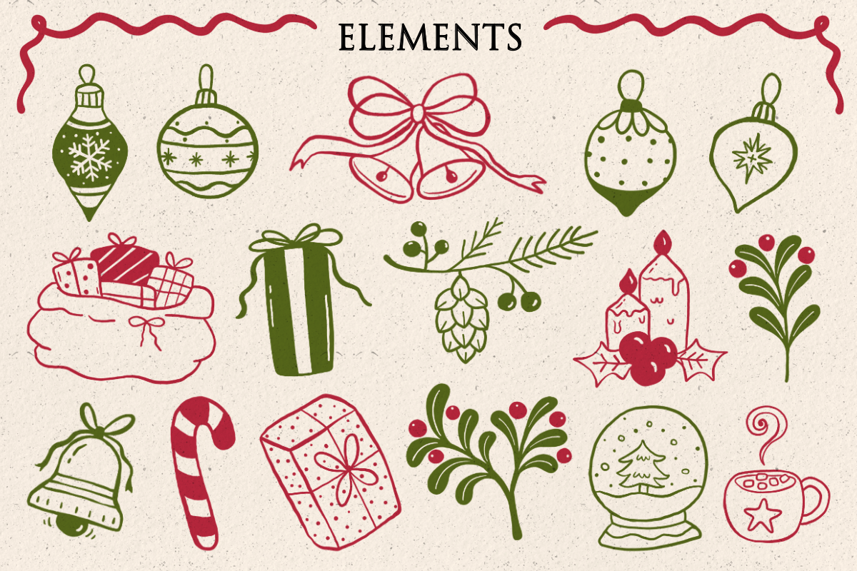 Merry Christmas Clipart Bundle, a Seasonal Illustration by LemonDesign (Photo 4 of 4)