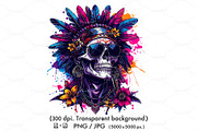 Skull wearing feathered headdress, a Person Illustration by yod67 (Thumbnail 1 of 10)