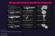 Procreate Watercolor Splatter Brush, a Brush Add-On by CropUp Creative (Thumbnail 2 of 6)