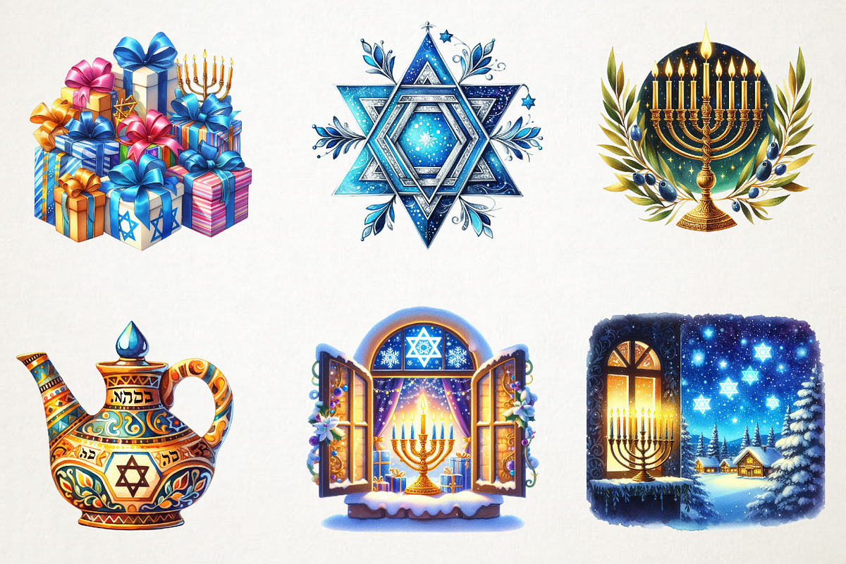 Holiday Hanukkah Clipart PNG Clipart, an Illustration by RobertsArt (Photo 7 of 7)