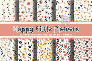 Happy Little Flowers SeamlessPattern