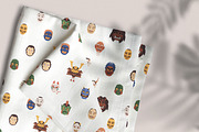 Japanese Noh masks seamless pattern, a Pattern Graphic by Good Studio (Thumbnail 3 of 4)