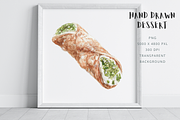 Pistachio Cannoli Watercolor Clipart, a Food Illustration by Kolorata Art (Thumbnail 3 of 3)