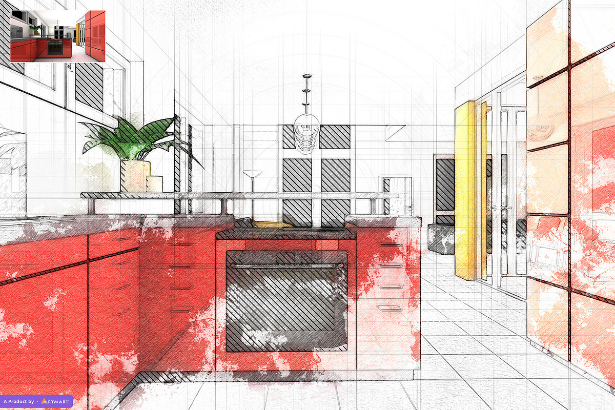 Sketchy - Artistic Color Sketch, an Action Add-On by A R T M A R T (Photo 4 of 10)