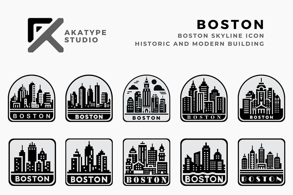 Boston Skyline Icon, an Icon by Akatype Studio (Photo 1 of 3)