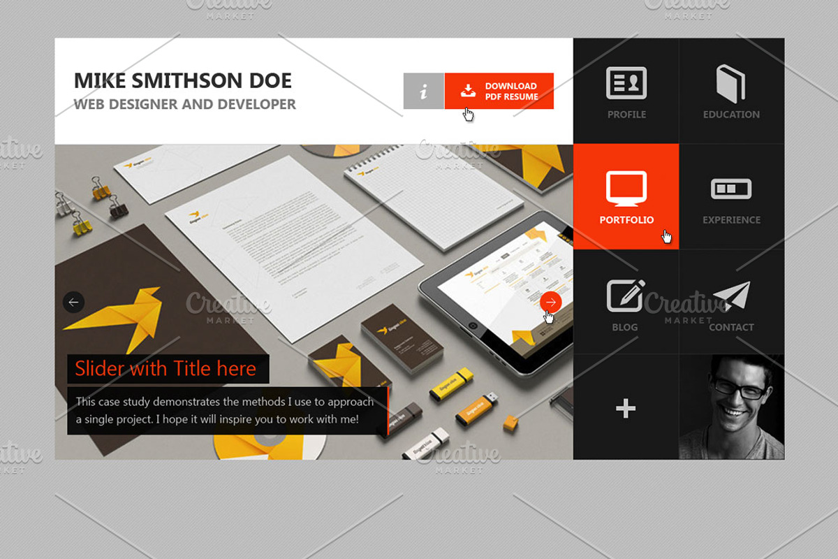 Flat Resume - Virtual Business Card, a HTML Template by MustacheThemes (Photo 3 of 3)