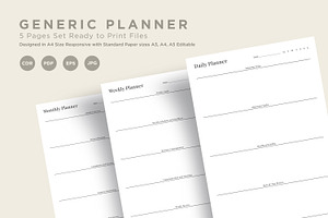 Generic Planning Pages Set V-20