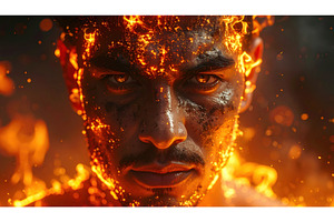 A powerful fiery human figure, a Person Photo by Igor Tichonow