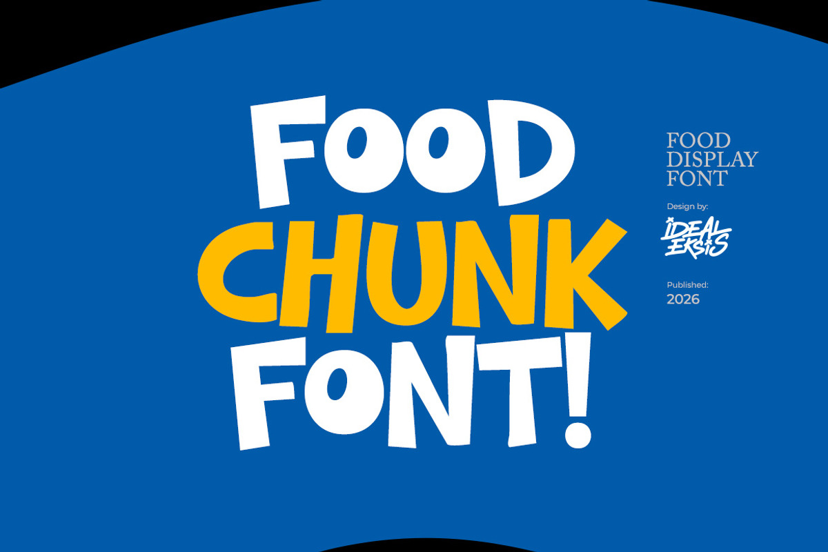 Bore Chunk - Food Font, a Handwritten Font by Ideal Eksis (Photo 2 of 10)