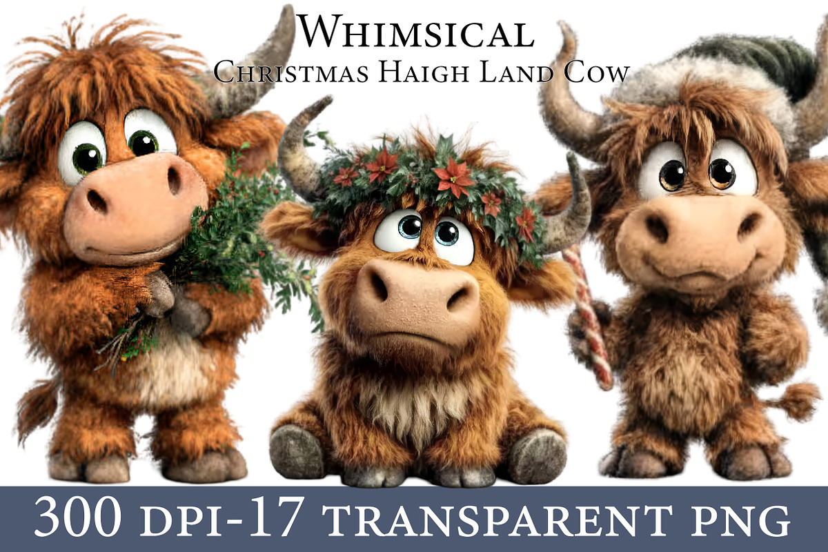 Whimsical Christmas Haigh Land Cow, an Illustration by Designworld (Photo 1 of 5)