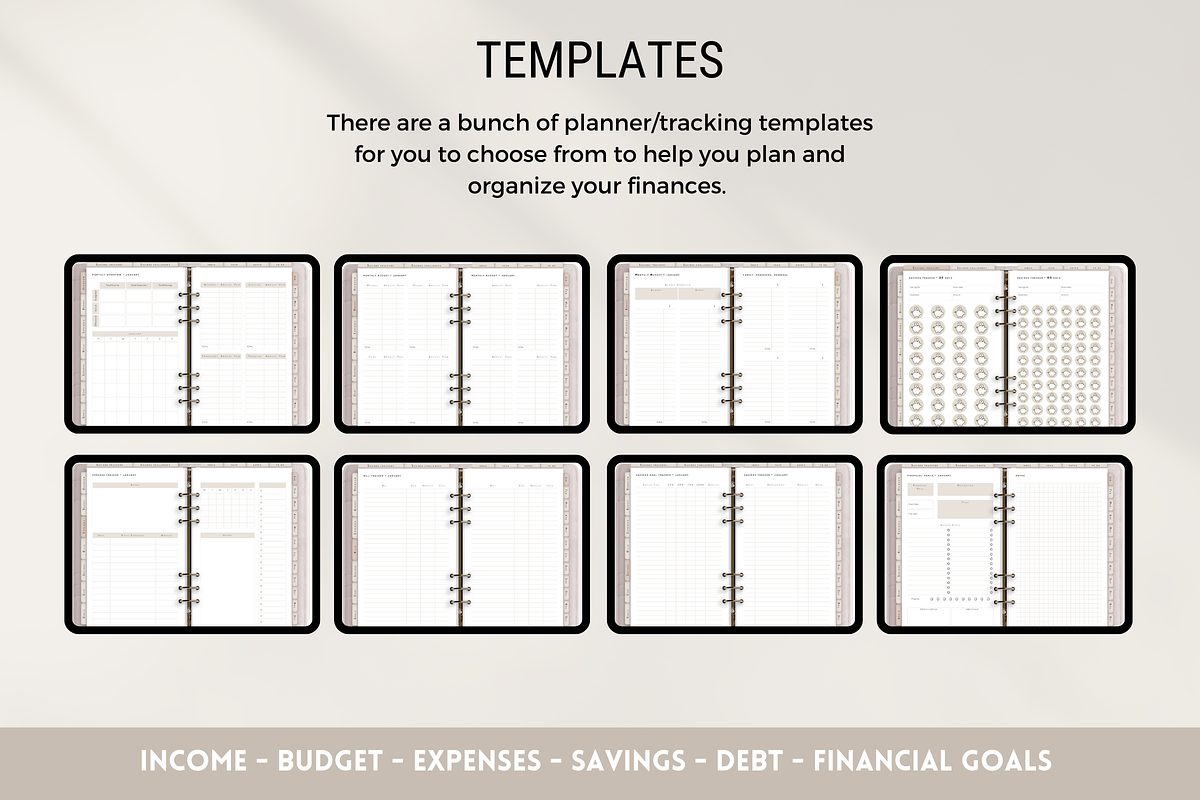 Digital Finance Planner + Stickers, a Templates & Theme by SunshineStudioBoutique (Photo 7 of 9)