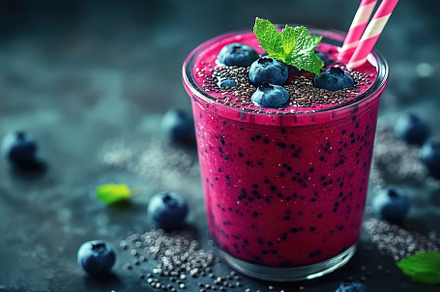 Refreshing berry smoothie with blueb, a Background Photo by Pixeness