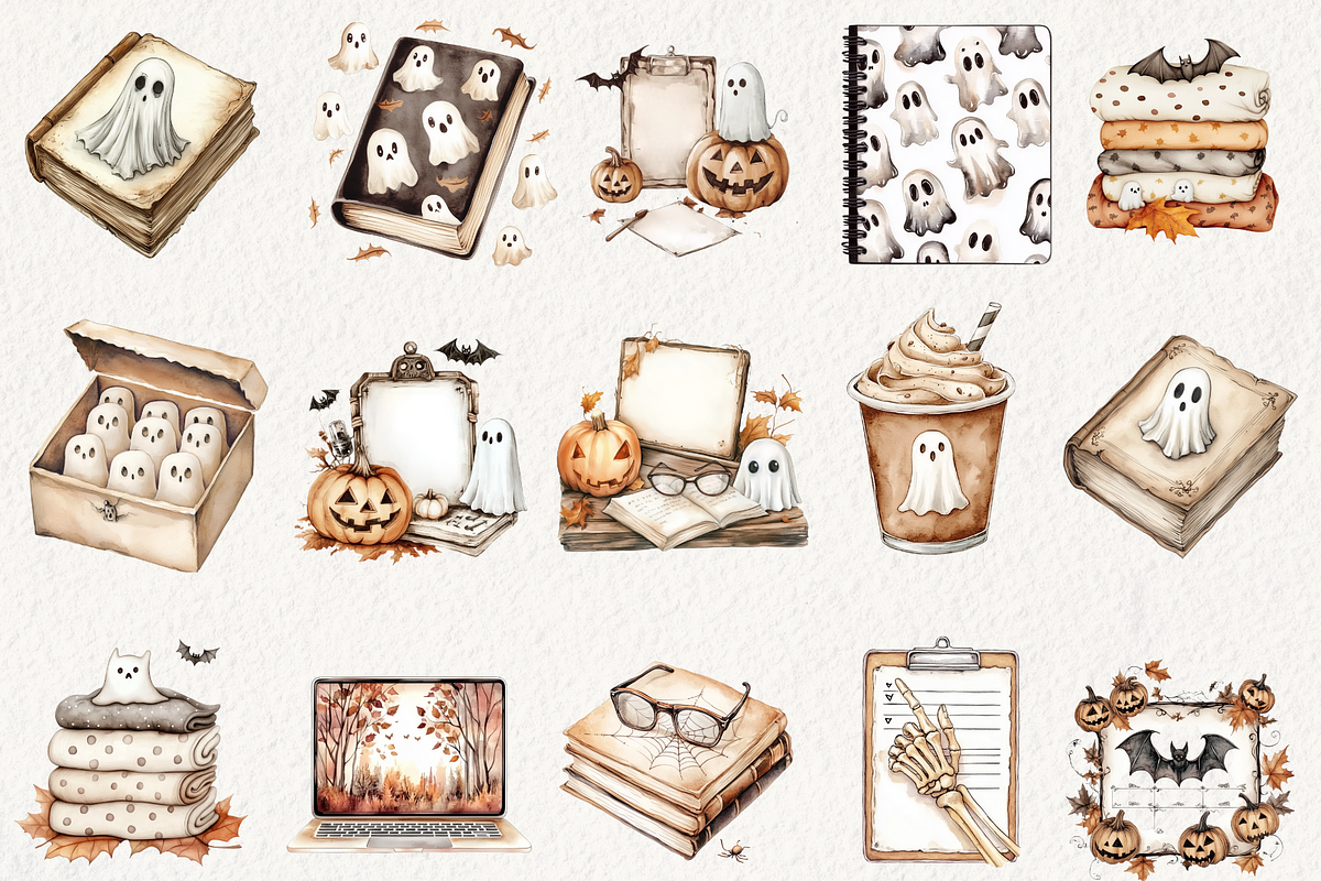 Cozy Halloween Planner Clipart, an Illustration by NadiaTheronArt (Photo 2 of 5)