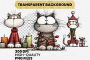 Whimsical Christmas Cat Clipart PNG, an Illustration by Dream Creation (Thumbnail 8 of 8)