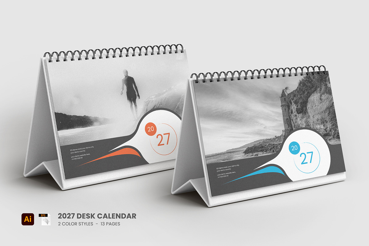 2027 Desk calendar, a Stationery Template by Tanmoy Topu (Photo 1 of 4)