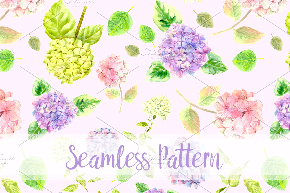 Watercolor Hydrangea Clip Art Set, an Illustration by Tati Bordiu (Photo 2 of 5)