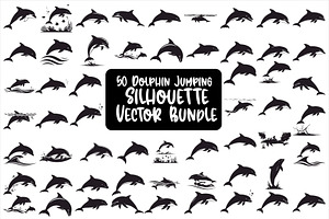 Dolphin Jumping Silhouette Vector bu, an Illustration by Designs_River