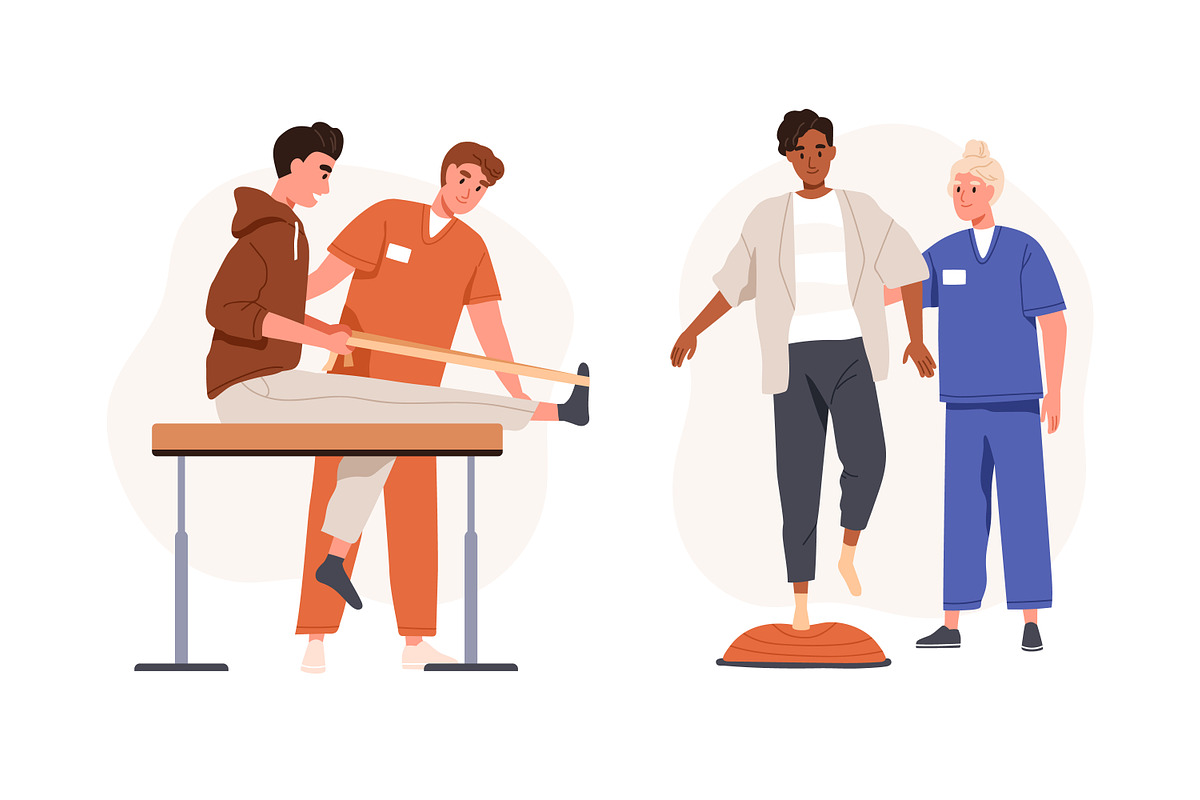 Physical therapy, rehabilitation set, a Healthcare Illustration by Good Studio (Photo 2 of 9)