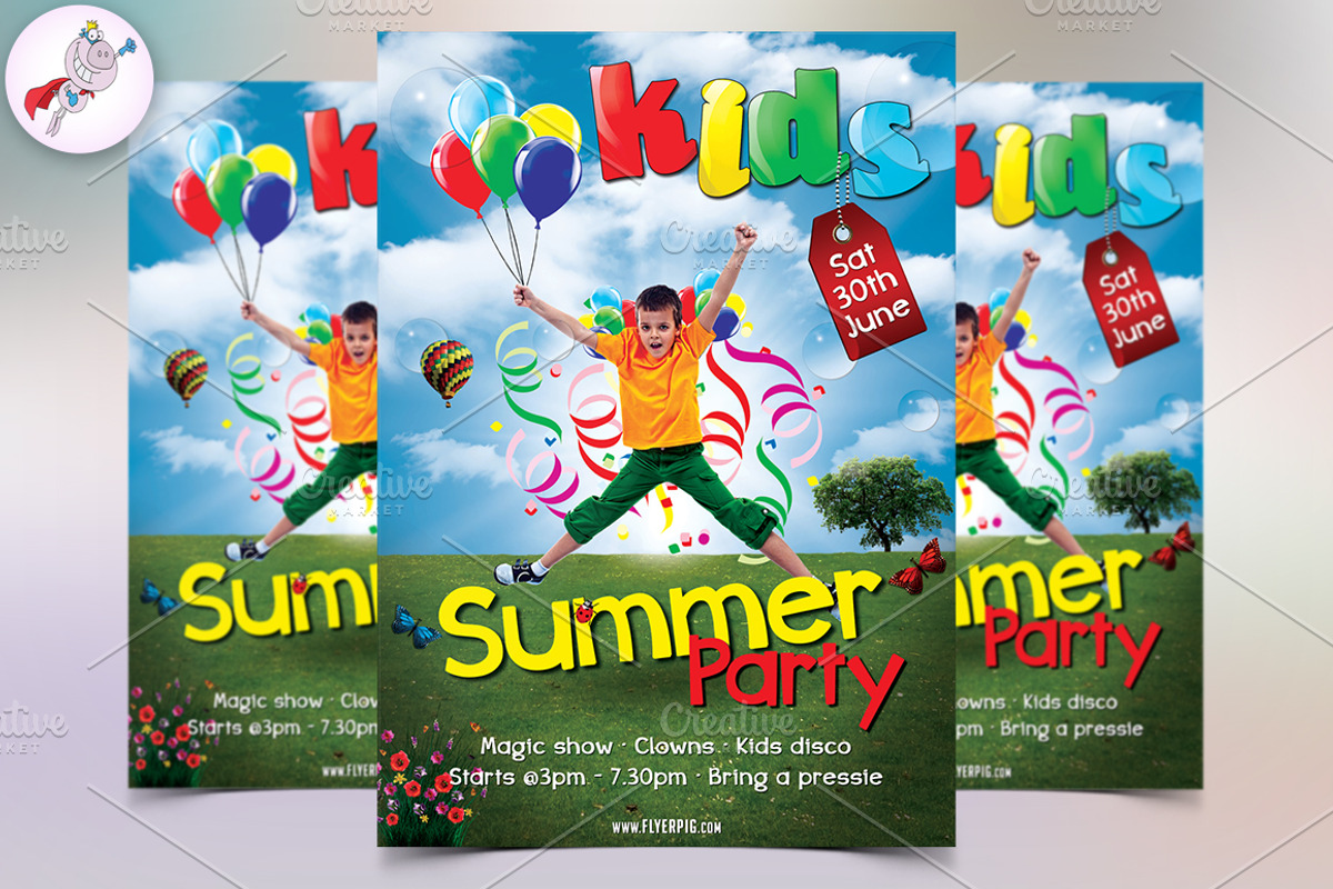 Kids Party Flyer, a Flyer Template by FlyerPig (Photo 1 of 3)
