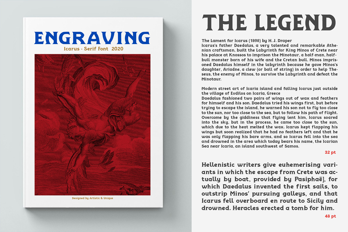 ICARUS - Serif font family, a Serif Font by Artistic & Unique (Photo 14 of 15)