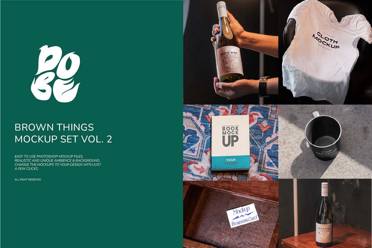 Brown Things Mockup Set - Vol 2, a Product Mockup by DOBE Studio (Photo 1 of 4)