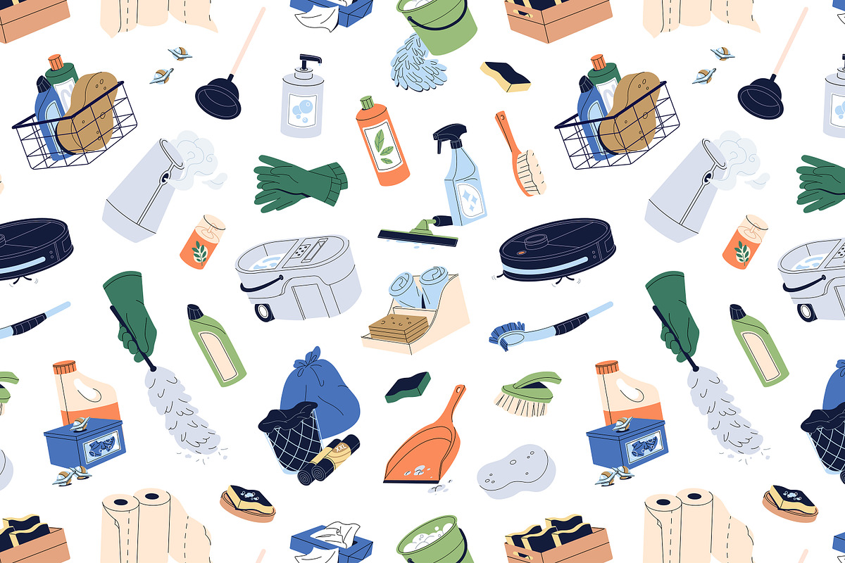 Cleaning equipment set + templates, an Object Illustration by PaperTrident (Photo 4 of 4)