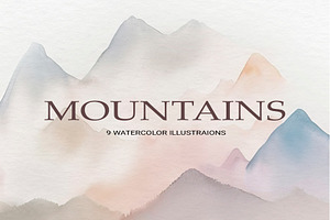 Mountains Watercolor Illustrations
