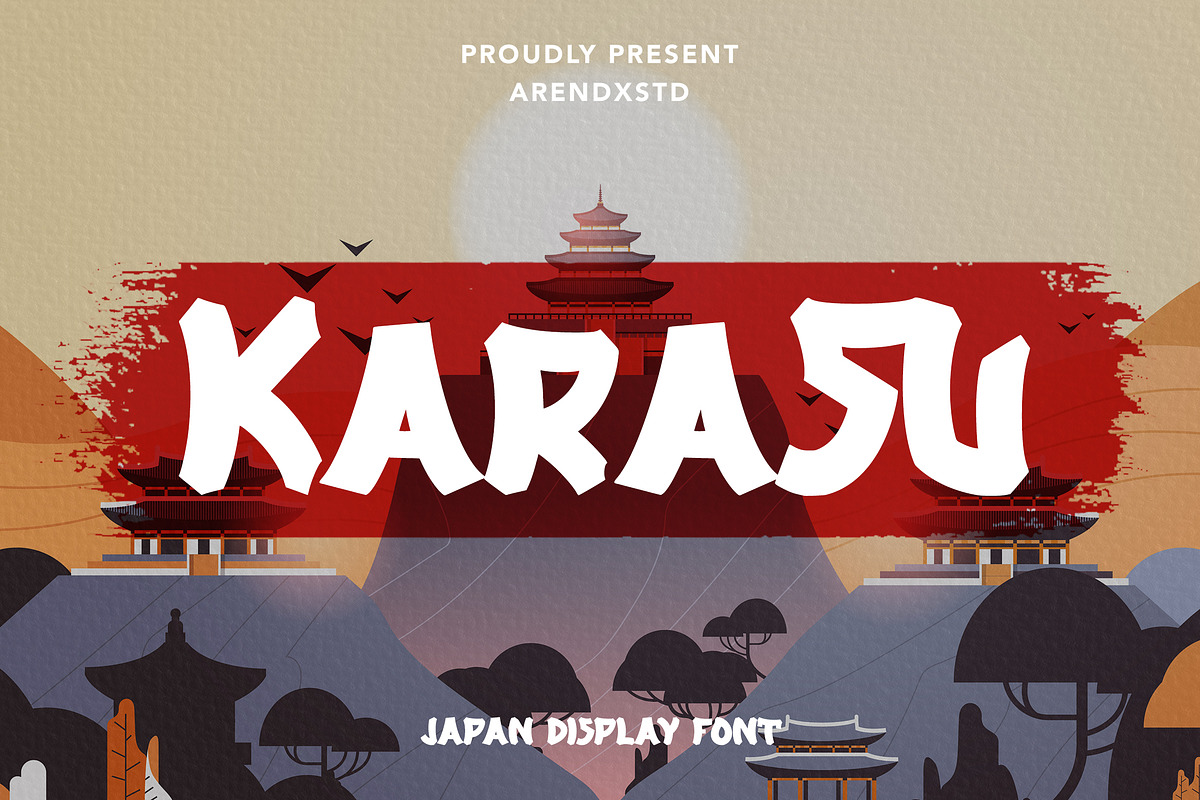 Karasu - Japan Display Font, a Font by Arendxstudio (Photo 1 of 9)
