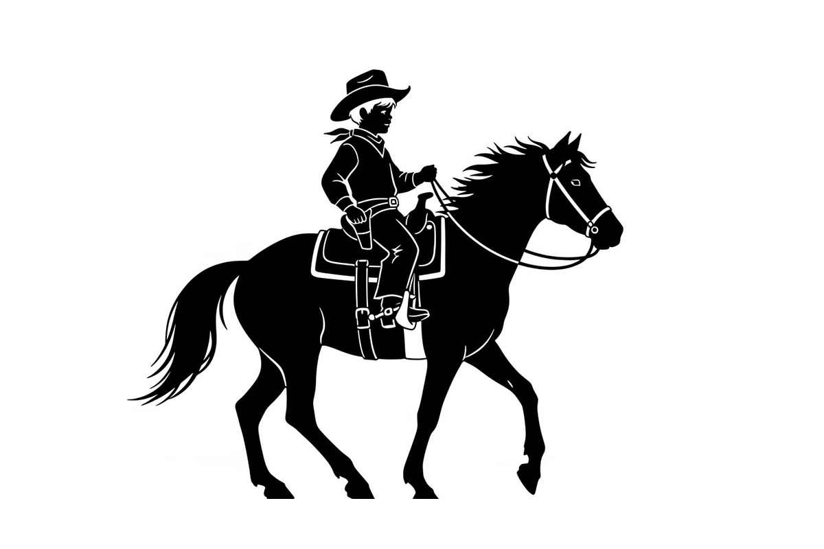 Western Cowboy Horse Silhouette Bund, an Illustration by Designs_River (Photo 13 of 51)