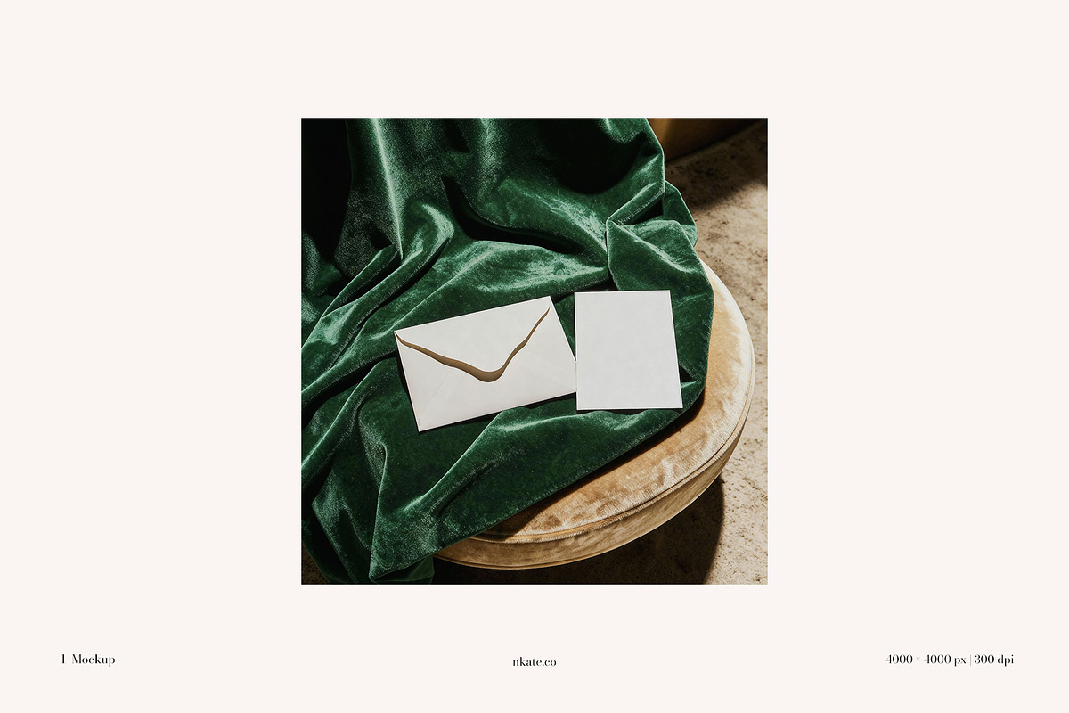 A6 Card & Envelope Mockup | Emerald, a Product Mockup by nkate (Photo 5 of 5)