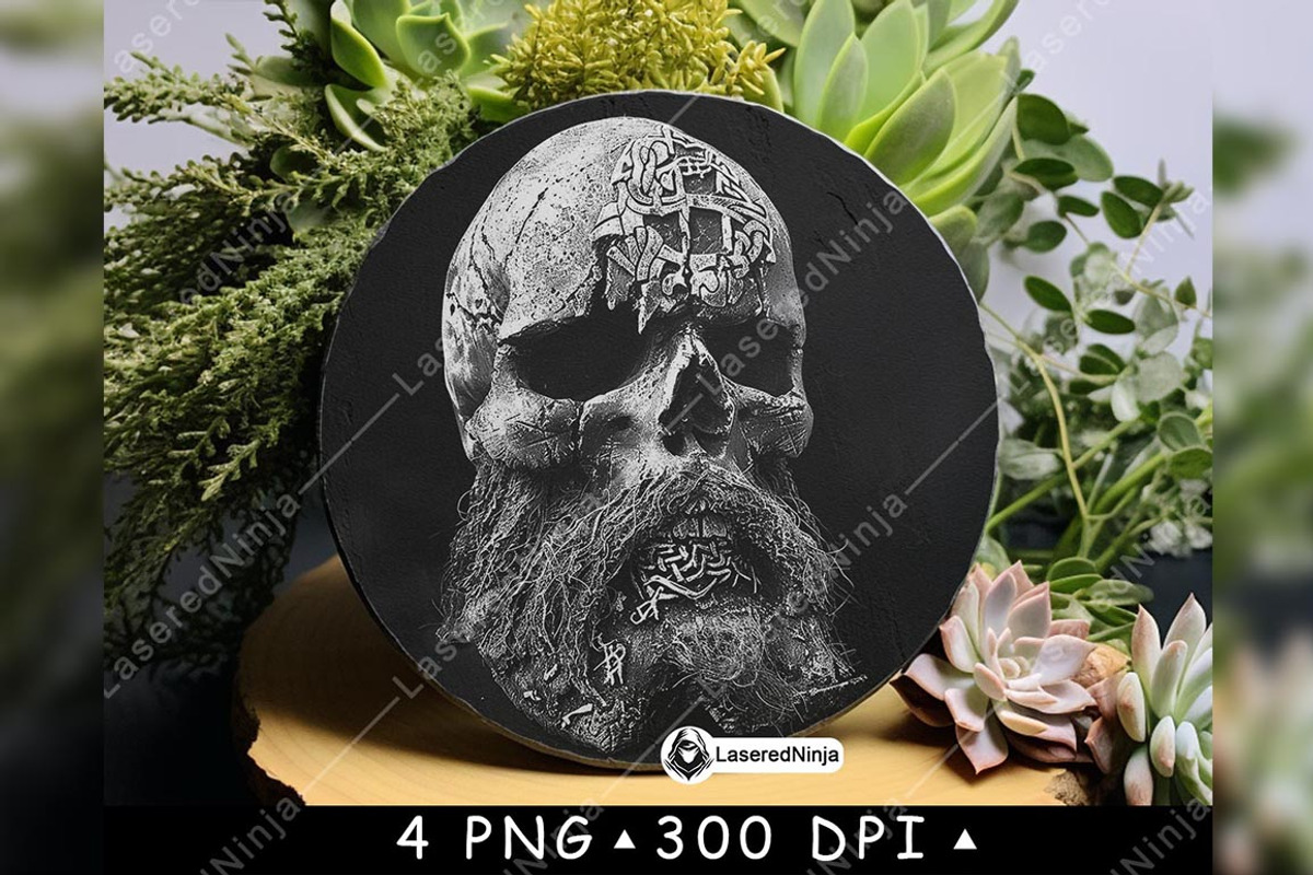 Old Viking Skull Beard Moustache, a Background Graphic by LaseredNinja (Photo 6 of 7)