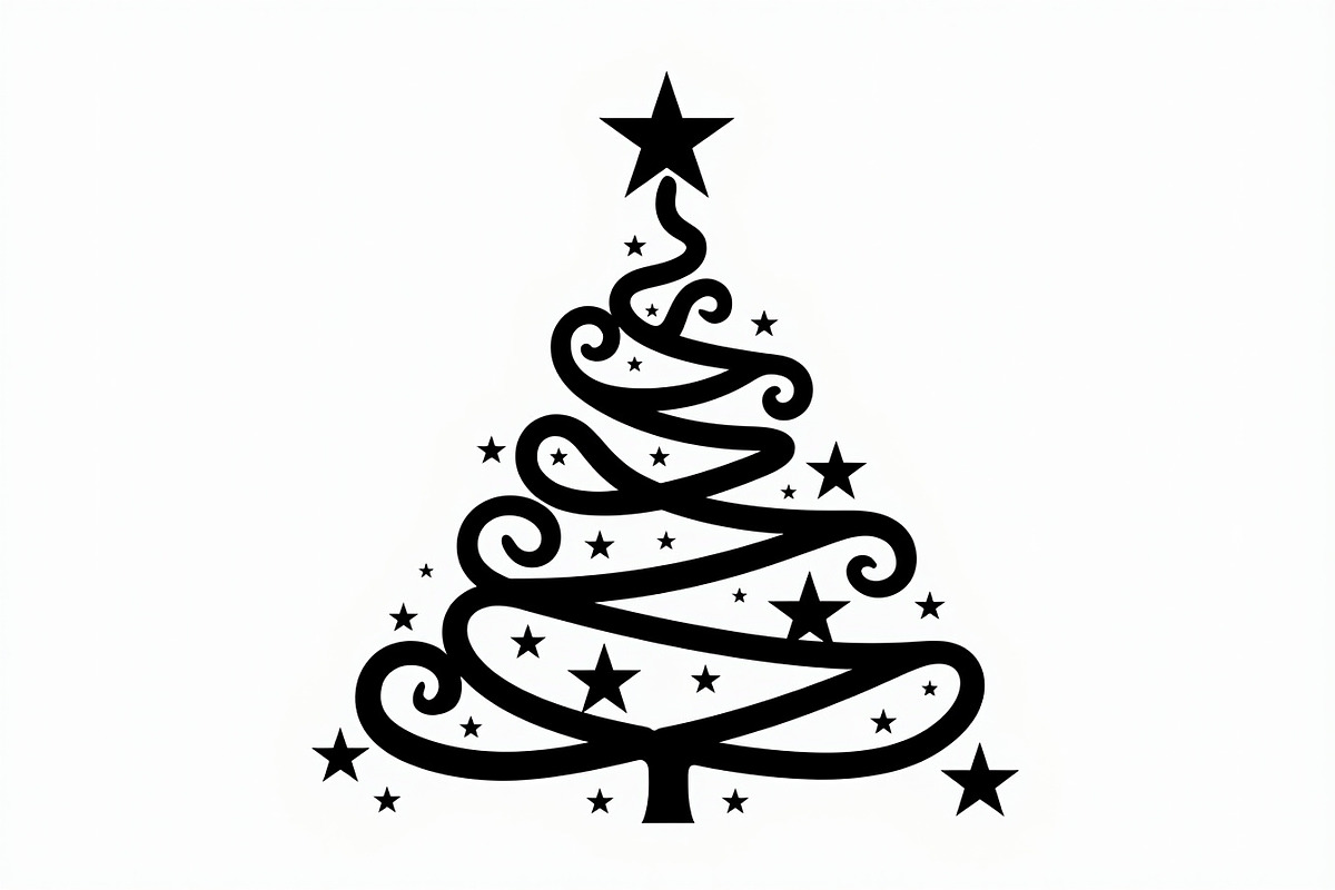 Elegant Christmas Tree Silhouette Se, an Illustration by balal (Photo 9 of 21)