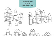 Line style toy building towers, an Education Illustration by Primula`s shop (Thumbnail 2 of 3)