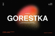 Gorestka - Modern Sans Typeface, a Sans Serif Font by Font Kingdom (Thumbnail 1 of 6)