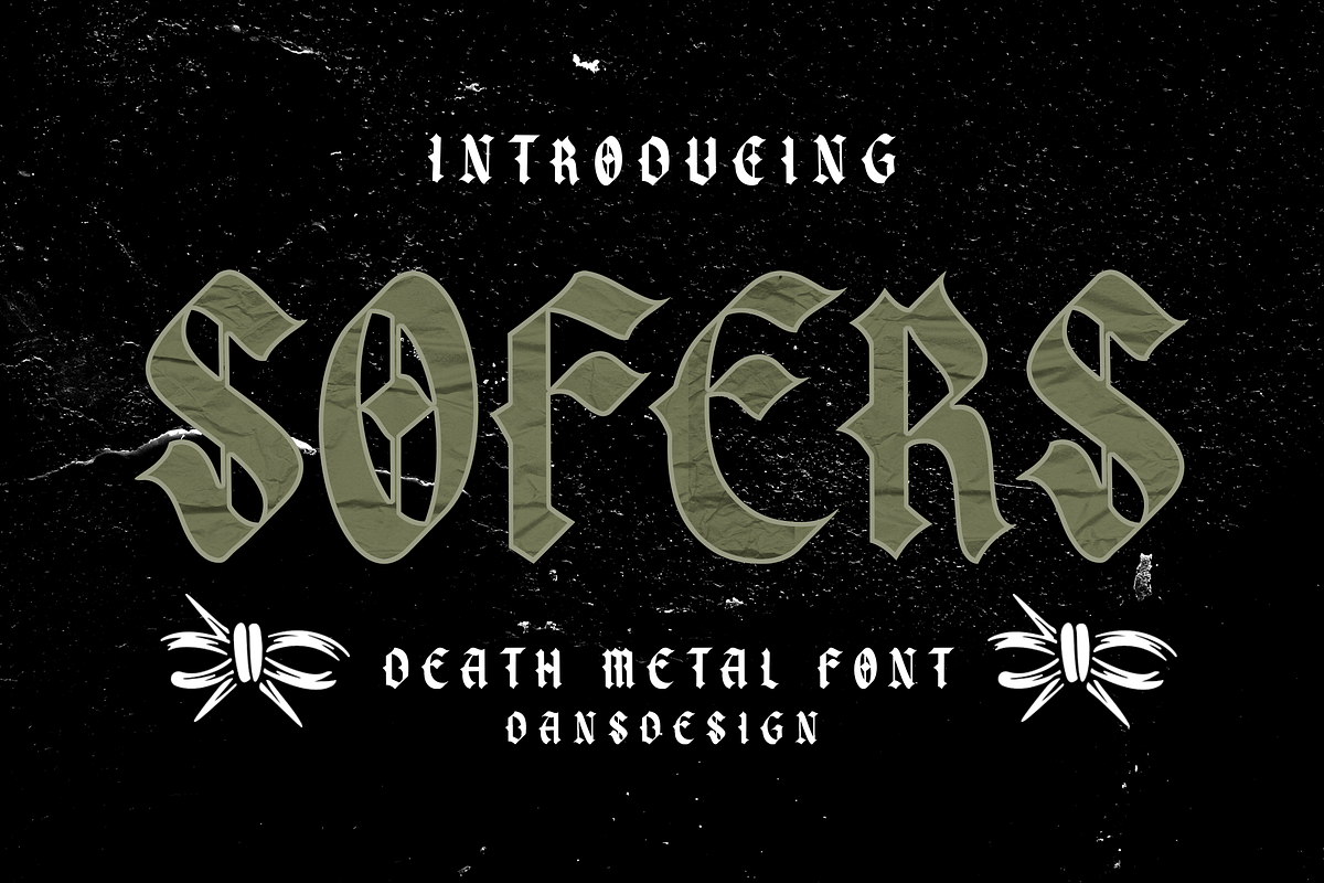 Soffer Vintage Blackletter font, a Blackletter Font by dansdesign (Photo 1 of 6)