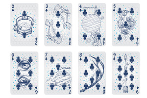 Playing Cards. Space.