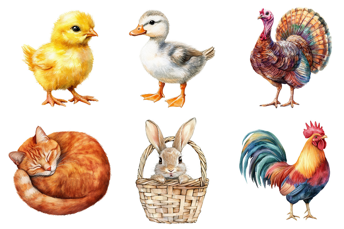 Farm Yard Animals, Clipart, an Illustration by Daily.Designs (Photo 5 of 5)