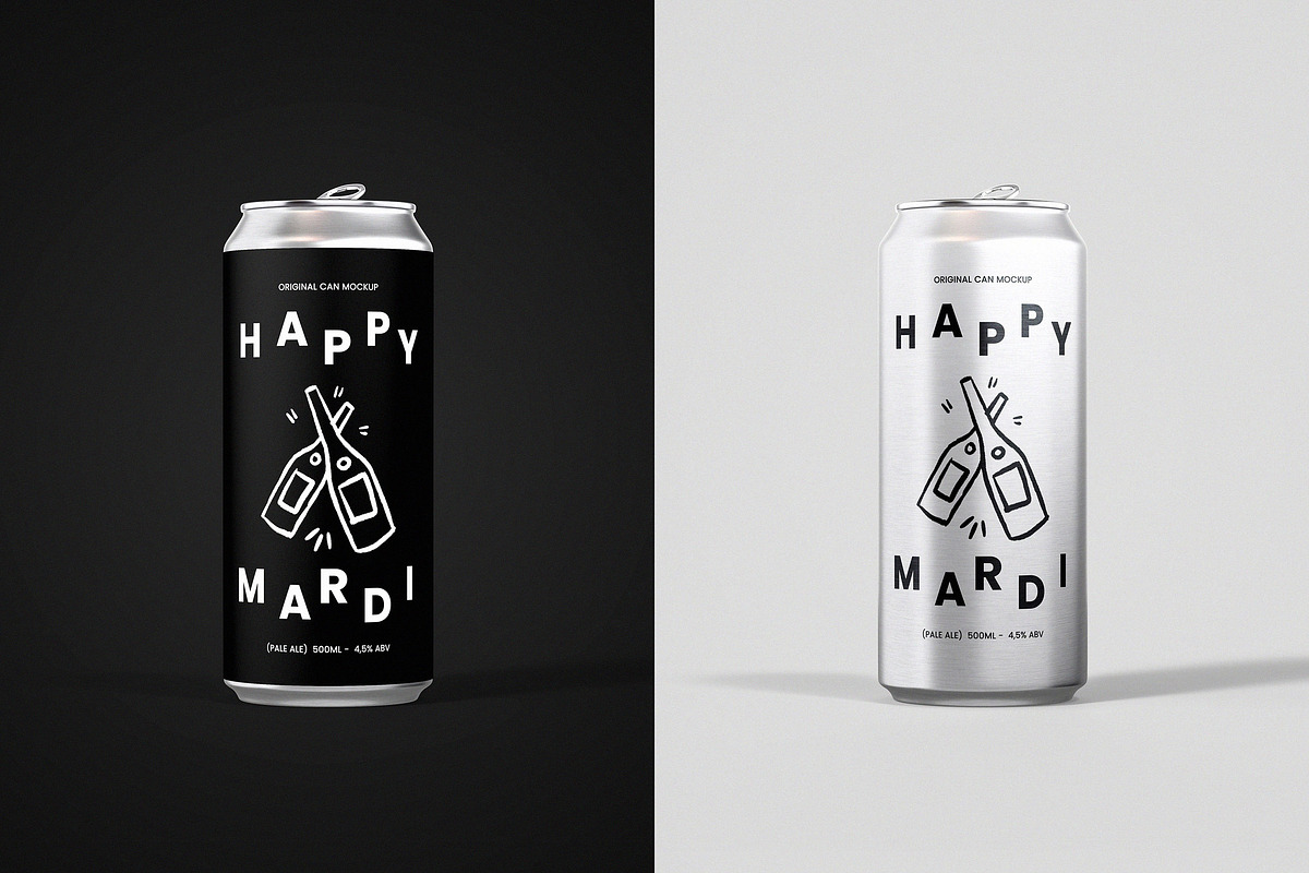 500 ML Can Mockup, a Packaging Mockup by Design Squad (Photo 1 of 6)
