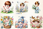 Cute Spring Baby Boy Clipart Flowers, an Illustration by DreamArtGraphic (Thumbnail 3 of 5)